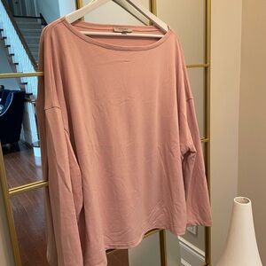 All Saints Pink Oversized Long Sleeve Sweatshirt